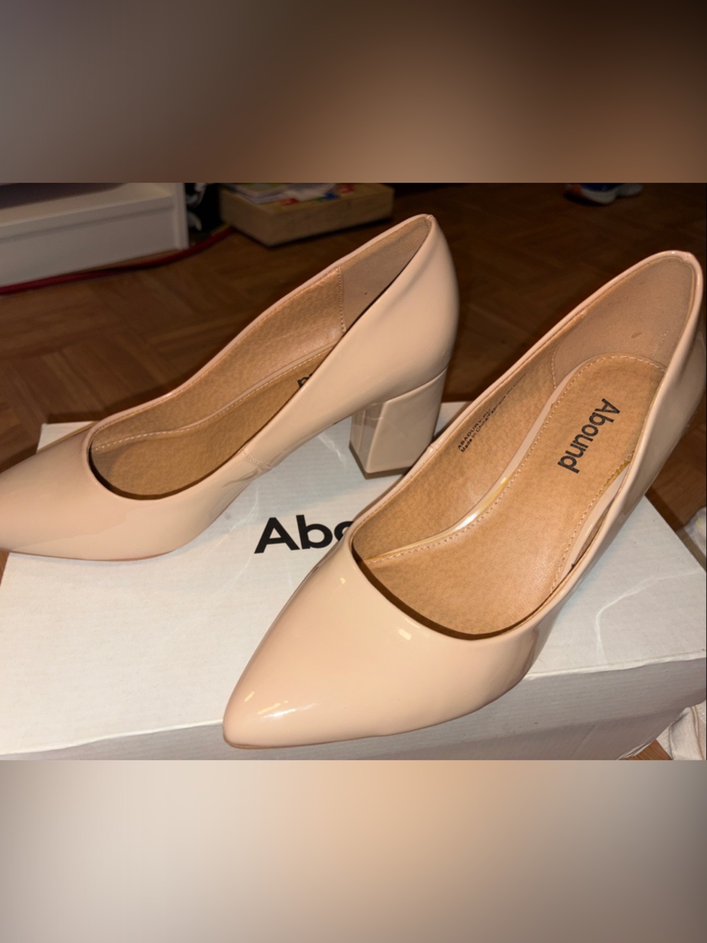 Abound Nude Patent Block Heel Pumps